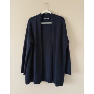 Vince 100% Cashmere Navy Open Front Cardigan Cozy Loungewear Winter Preppy M